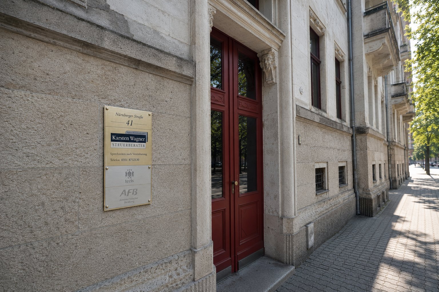 Eingang der Kanzlei Karsten Wagner in Dresden